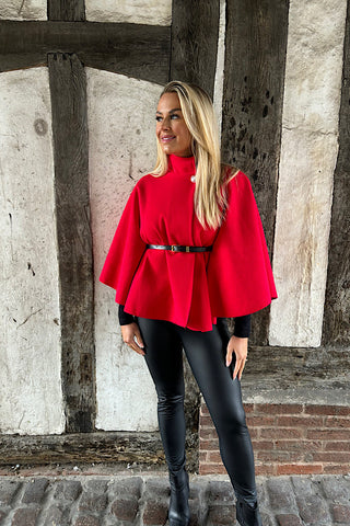 High Neck Belted Cape Jacket (6 Colours)