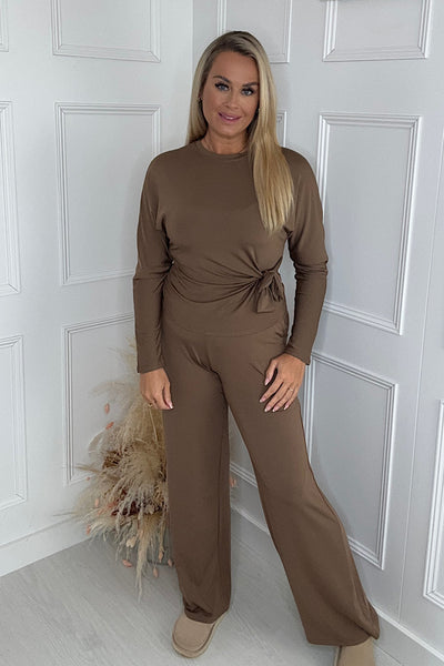 Megan Slinky Trousers In Coffee