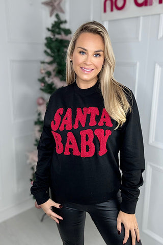 Black ‘Santa Baby’ Christmas Sweatshirt