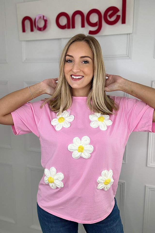 Sophie Pink Daisy T-shirt – No Angel Newark