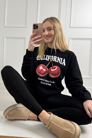 California Cherry Sweatshirt In Black