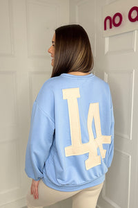 LA Sweatshirt In Blue And Cream