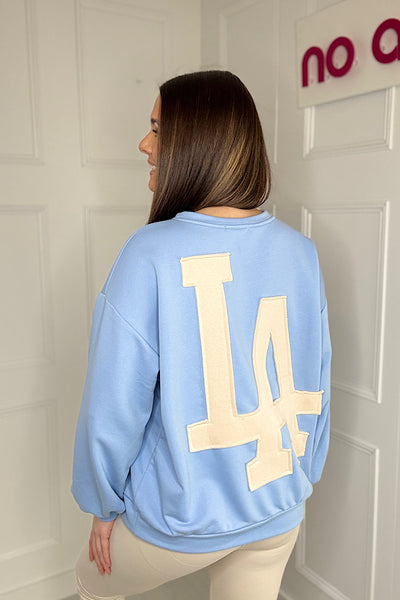 LA Sweatshirt In Blue And Cream