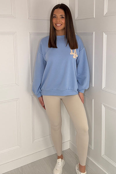 LA Sweatshirt In Blue And Cream