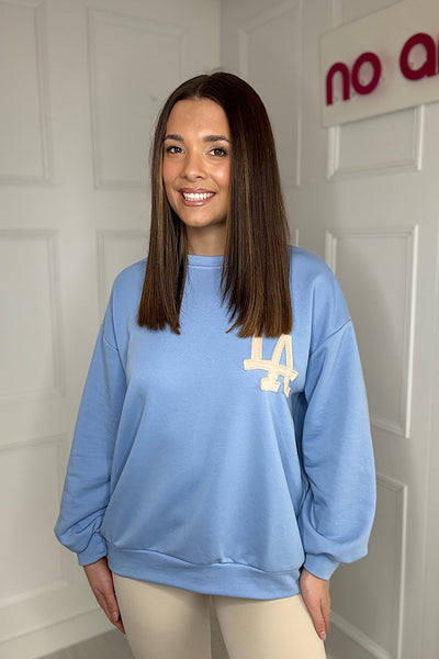 LA Sweatshirt In Blue And Cream