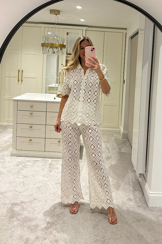 Sorrento White Shirt & Trouser Set